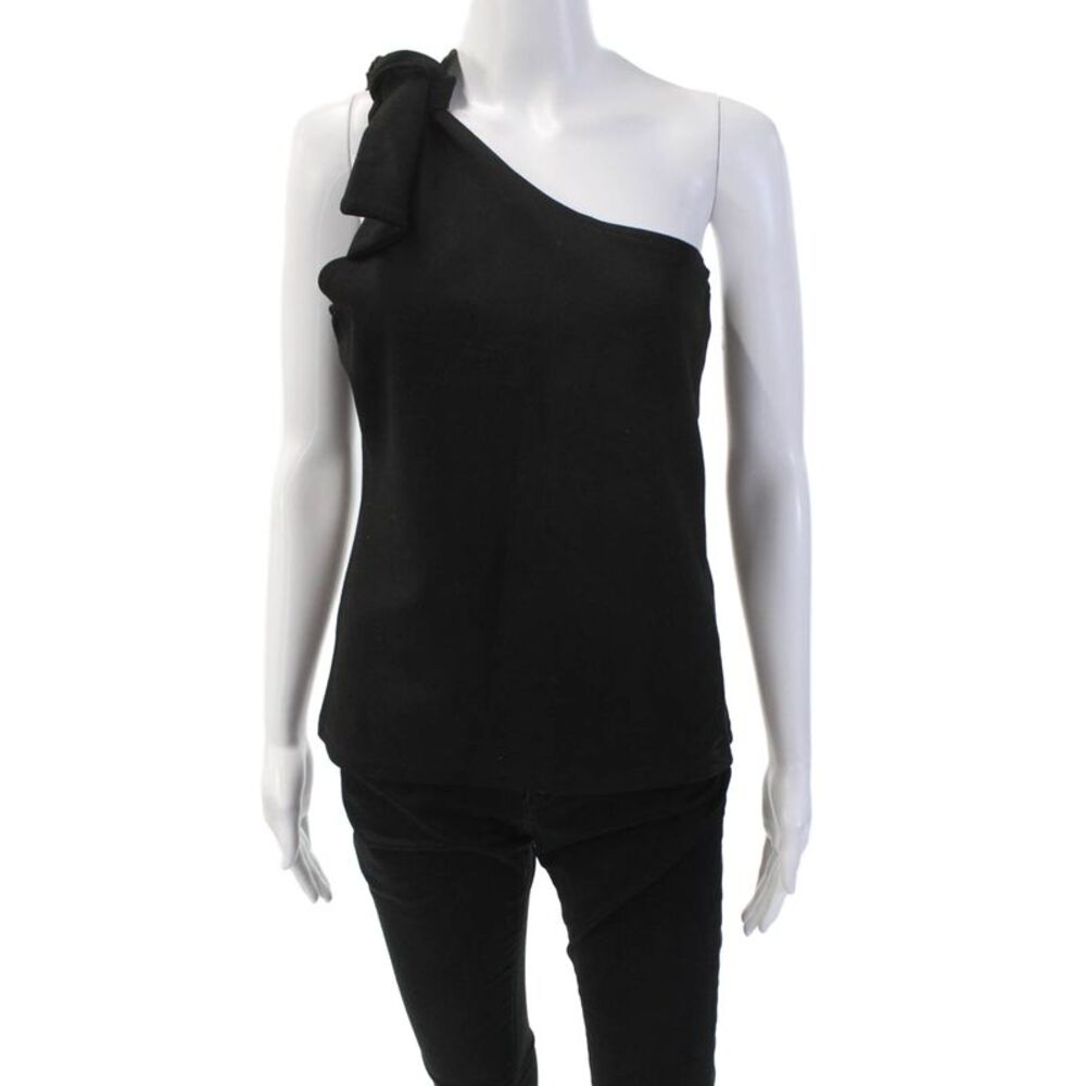 Bishop and Young Womens Sleeveless One Shoulder Blouse Black Size M